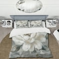 thumbnail image 2 of Designart "Peony Blooms In Motion White & Grey I" Floral Peony Bedding Covert Set - Peonies White Floral Bed Set With 2 Shams, 2 of 6