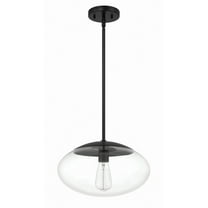 56894-FB Craftmade Lighting Gaze - 1 Light Pendant In Contemporary Style-8 Inches Tall and 14 Inches Wide-Flat Black Finish-Clear Glass Color
