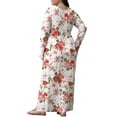 thumbnail image 7 of Cueply Women's Plus Size Maxi Dress Long Sleeve Crew Neck Empire Waist Casual Flowy Long Dresses for Women, 7 of 7