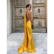 thumbnail image 3 of Vestido largo sexi con espalda descubierta y hombros descubiertos, vestido liso con cordones y bufanda, cuello oblicuo elegante, sin mangas, vestidos largos ajustados para mujer, vestidos de fiesta, 3 of 5