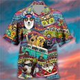 thumbnail image 3 of Camisa hawaiana divertida para hombre, sudadera playera con estampado de gato y música en 3D, camisa de manga corta de diseñador callejero, ropa para hombre de alta calidad, 3 of 5