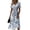 Navy, variant on Floral Print Midi Dress for Women - V-Neck Short Sleeve High Waist A-Line Casual Summer Dress, Flowy Beach Vacation Party Gown with Cinched Waist Pink XL