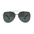 thumbnail image 1 of Mens Airforce Double Metal Bridge Rimless Officer Sunglasses Gold Green, 1 of 4