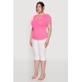 thumbnail image 4 of Womens Plus Size Cut Out Crew Neck Tee, 4 of 5