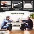 thumbnail image 6 of LAUSATEK 220Lbs Rectangle Glass Coffee Table Modern 2-Tier Center Table with Metal Tube Legs for Living Room Office Black, 6 of 8