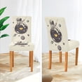 thumbnail image 3 of Yayeee 4 Pack Dining Chair Covers Stretch Parson Chairs Slipcovers Seat Protector, Beige Astronaut Planet, 3 of 6