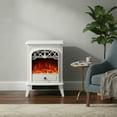 thumbnail image 3 of 15-Inch White Vintage Integrated Electric Fireplace Heater, 3 of 6