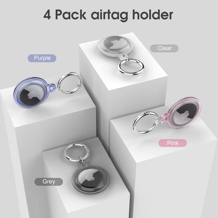  4 Pack Airtag Holder, Waterproof Air Tag Case with Keychain,  Shockproof & Dustproof Airtag Holders for Dog Collar, Luggage, Keys, Full  Body Anti-Scratch Protective (4 Colors) : Electronics