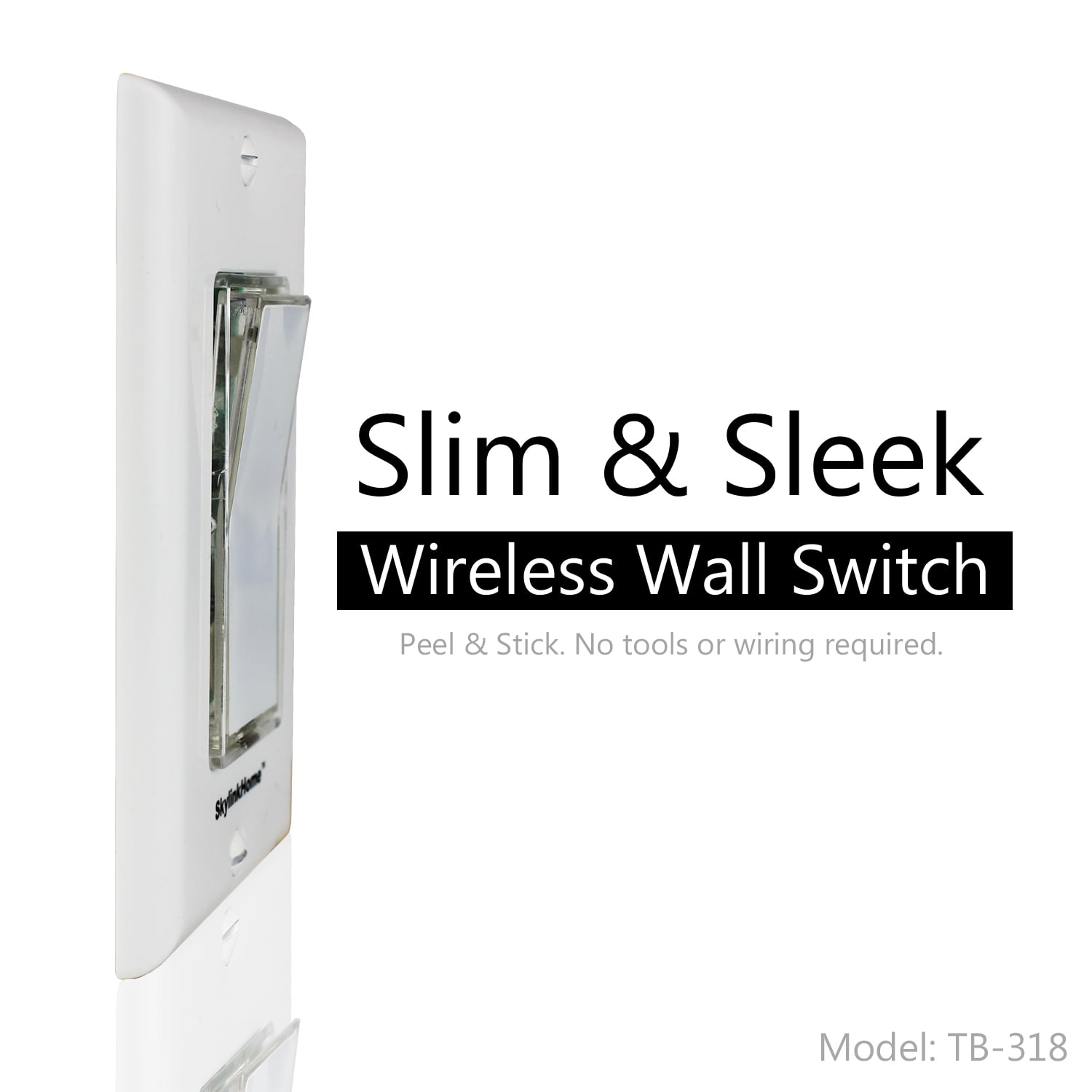 SK-8A Wireless DIY 3-Way On Off Anywhere Lighting Home Control Wall Switch Set with Snap On Cover - No neutral wire required