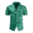 thumbnail image 5 of Yaoyar Men's Trendy Disco Short Sleeve Button-Down Collar Shiny Top Shirt Stylish Activewear Versatile Daily Wear Tees, 5 of 8
