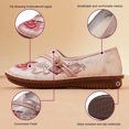 thumbnail image 4 of Women's Vintage Embroidered Mary Jane Ballet Flats Flower Wide Casual Wedge Low Heels Slip on Walking Shoes, 4 of 6