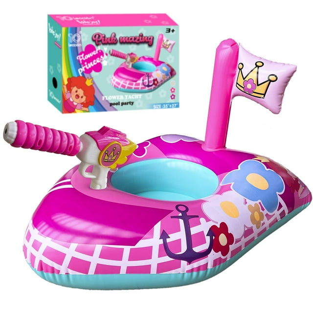Flotadores inflables para piscina, 10 unidades, diseño de flores y princesas, color rosa