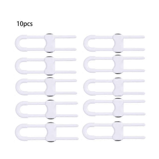 10 Pieces Sliding Cabinet Locks, U Shaped Child Proofing Cabinet with Adjustable Safety Lock, Easy to Operate Child Safety Latch for Knob Handle on Cu