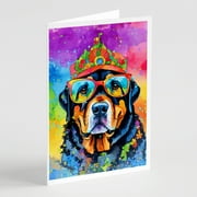 Rottweiler Hippie Dawg Greeting Cards Pack of 8 7 in x 5 in