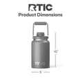 thumbnail image 4 of RTIC Half Gallon Ceramic Lined Insulated Outback Water Bottle Jug, Leak Proof, Graphite, 4 of 8