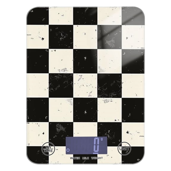 Checkerboard Pattern Food Scale Digital Kitchen Scale Waterproof Grams Ounces lbs for Weight Loss
