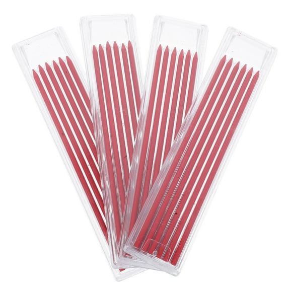 LULULION Deep Hole Carpenter Pencil Leads 48pcs Red Solid Refills for Woodworking Construction and Marking