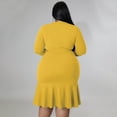 thumbnail image 5 of AURA Women V Neck Lace Ruffle Dress Casual Midi Summer Elegant Loose Fit Dress, 5 of 6