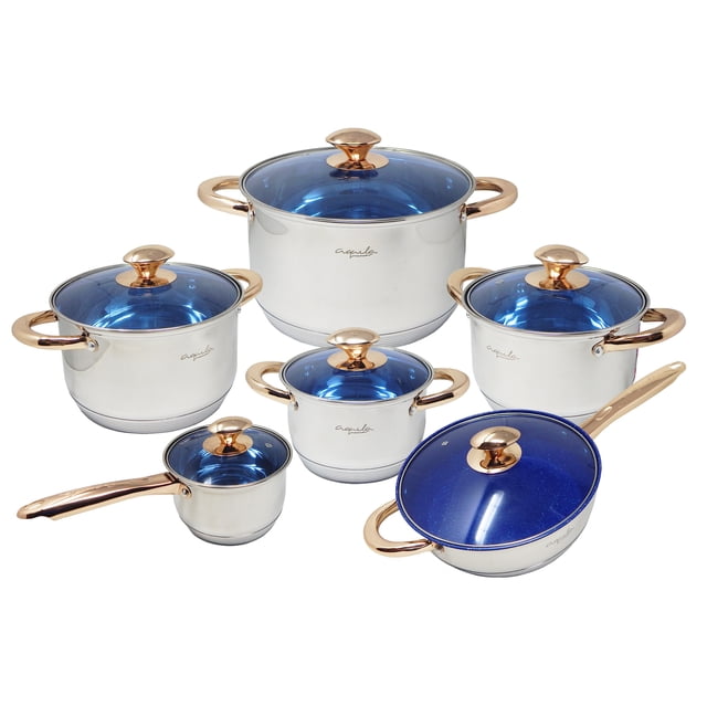 Batería de Cocina Siberia 12 Pzas Acero Inox Inducción Aquila Siberia