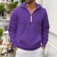 thumbnail image 1 of MHFRRA Sudadera con Capucha, Cuello Alto, Media Cremallera y Forro, Manga Larga, Térmica, Cálida, Deportiva, para Exteriores, Informal, Ajuste Cómodo Púrpura, 1 of 8