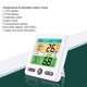 thumbnail image 4 of Reloj digital para interiores con monitor de temperatura y humedad, pantalla grande, alertas personalizables y diseño moderno en color blanco. Incluye cable USB, sin baterías., 4 of 6