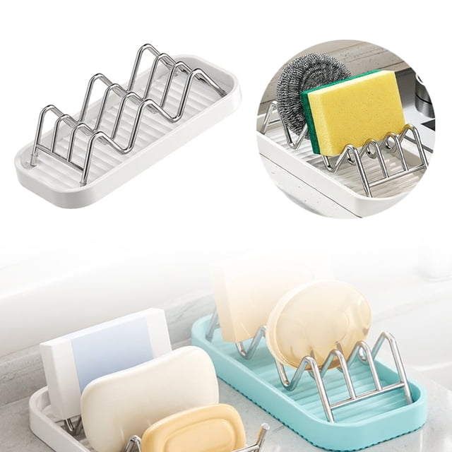 Soap Storage Rack For Bathroom Counter Draining Organizer Shelf No Drill Home Storage Solution