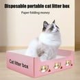 thumbnail image 3 of Foldable Disposable Cat Litter Box Pet Sand Box Container Kitten Travel Toilet Anti-splash Waterproof Large Space Cat Bedpan, 3 of 9