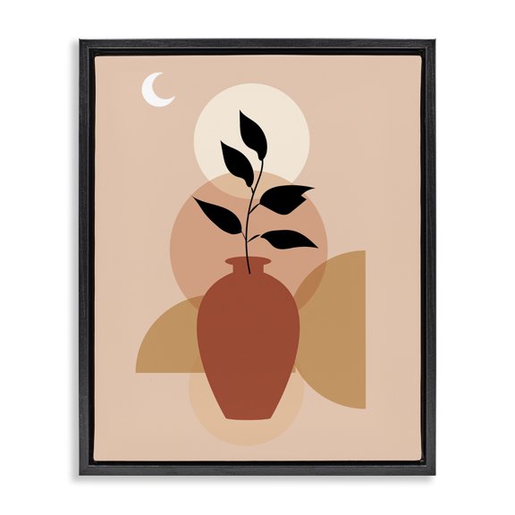 Stupell Industries Southwestern Boho Vase & Moon Black Floating Frame Canvas Art, 17 x 21, by Arctic Frame