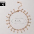 thumbnail image 2 of 1 Uds. (oro) tobillera Bohemia con colgantes de cristal, tobillera con cuentas, tobillera con flecos de diamantes de imitación, tobillera dorada con joyería de borla Sailing Electrónica, 2 of 5