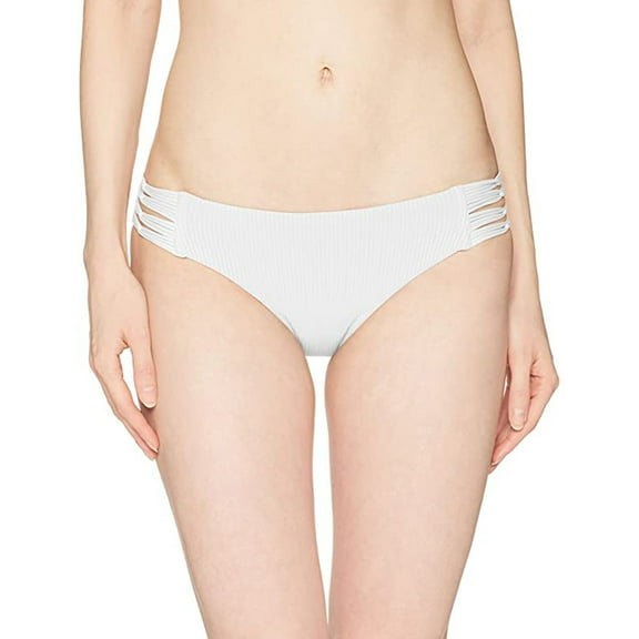 Body Glove Ruby Low Rise Multi Strap Bikini Bottom, Ibiza Ribbed White, Medium