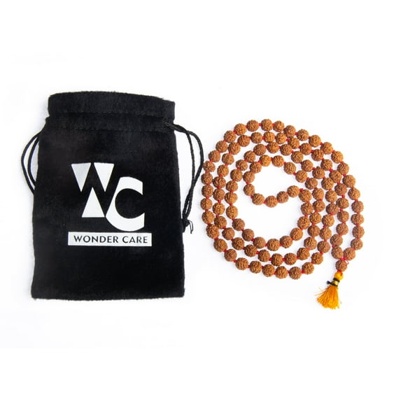 Wonder Care Rudraksha Mala-5face-Mala beads Himalayan Rudraksha beads Mala bead Necklace meditation mala beads - Imported from Nepal