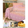 thumbnail image 4 of Boho Pink Sofa Couch Covers for 3 Cushion Couch,Washable L Shape Sectional Sofa Covers for Loverseat,Bohemian Batik Colorful Mandala Pastel Ethnic Tribal Slipcover Throw Blanket Futon Cover 71x134, 4 of 8