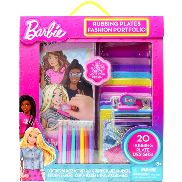 Kit de arte Tara Toys Barbie con placas para frotar para niñas