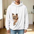 thumbnail image 2 of Y-Sunset Pouch Hoodie for Men, Oversized Dog Pouch Sweatshirts, Pet Carrier Pullover Animal Holder Long Sleeve Tops for Fall Winter Daily Wear, Vacation, Travel, 2 of 5