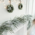 thumbnail image 6 of 1 PC Snow Flocked Norfolk Pine Garlands, 71 Inch Real Touch Winter Pine Garland, Green Artificial Greenery Garland for Table, Mantle, Wall, Indoor, Outdoor Christmas Decorations, 6 of 6