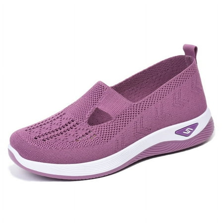 

SHYYY 2024 Breathable Comfortable Knitted Sneakers for Women - Soft Sole Platform Shoes for Casual Walking and Daily Wear