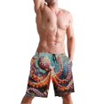 thumbnail image 5 of Dailycode Men's Quick Dry Swim Trunks Beach Shorts Casual Summer Board Shorts with Pockets, Octopus in Bottom Sea, 5 of 8