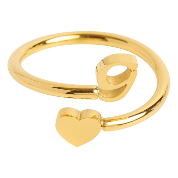 Rings Product Category Initial Heart Ring for Granddaughter - 26 Letters Heart Jewelry Fashion Accessory