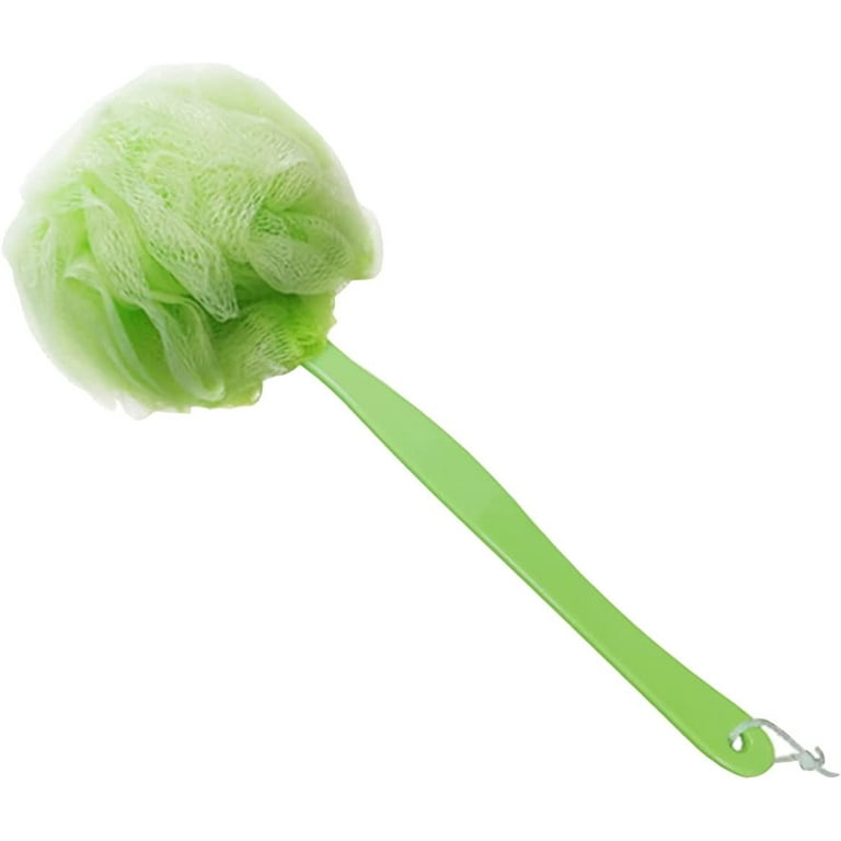 1pc Green Sponge Scrubber With Nordic Style Pp Handle Multi-use