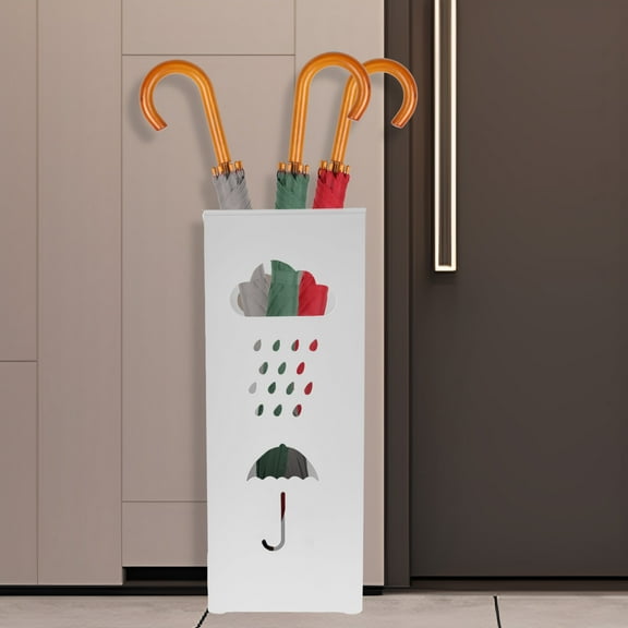 LINFANG Umbrella Stand Metal Umbrella Holder Hollowed Square Walking Cane Organizer Rack for Home Office Entryway