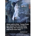 thumbnail image 2 of ArtsyQuotes 14x18 White Modern Wood Framed Museum Art Print Titled - Bible Verse Quote Matthew 4:10, James Tissot - Satan Tried to Tempt Jesus, 2 of 4