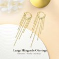 thumbnail image 5 of Gold Hanging Earrings, Women's Long Earrings, 925 Silver Long Tassel Earrings, 5 of 5