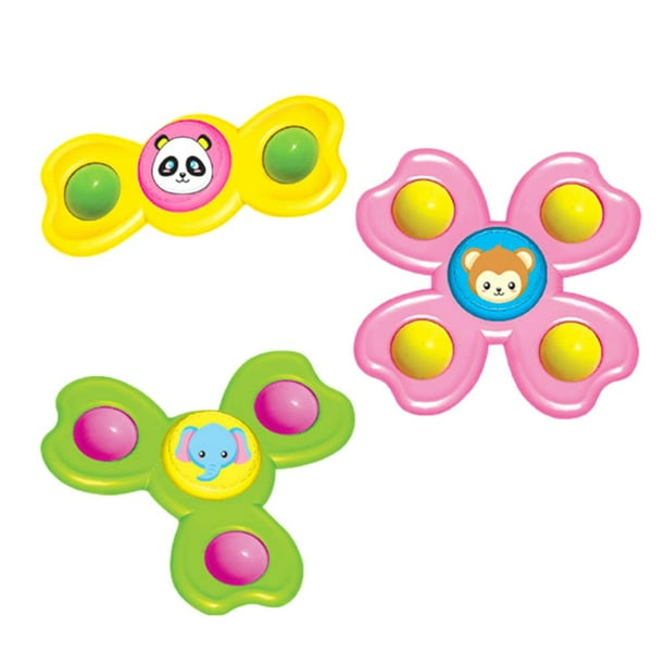 3pcs Ventosa Top Toy Aprendizaje Decoración Juguetes de baño animal Zulema peonza