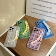 thumbnail image 5 of Compatible with iPhone 14 Pro Max Cute Case Chain 3D Diamond Pattern Clear Wrist Strap Bead Flower Chain Glossy Protection Fashion Shockproof Cover for Women Girls, 5 of 12