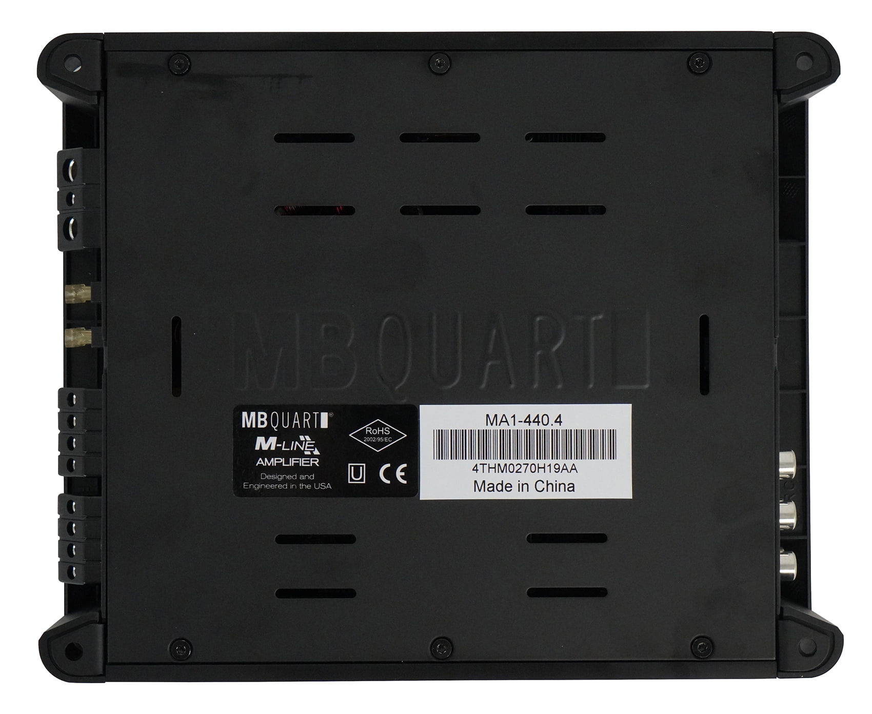 MB Quart 440 Watt 4 Channel Car Audio Amplifier, Class D, MA1-440.4, Black