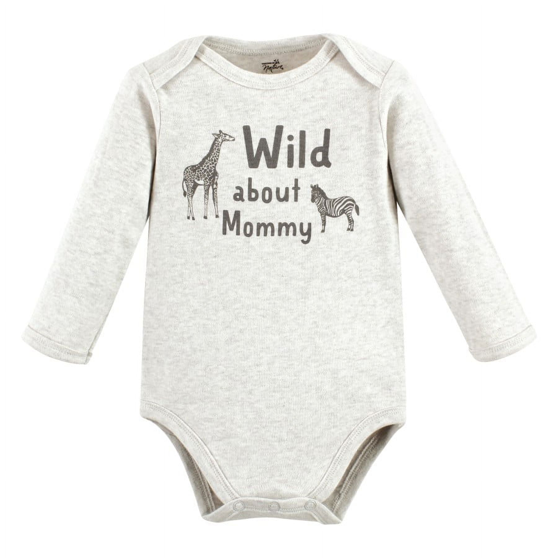 Touched by Nature Organic Cotton Long-Sleeve Bodysuits, Neutral Safari, 9-12 Months