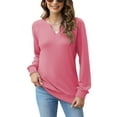 thumbnail image 6 of TEMOFON Womens Casual Long Sleeve V Neck Sweatshirts Cute Loose Fit Lightweight Pullover Tops for Womens Clothes Fall Shirts Tunic Tops Trendy Blouses, 6 of 8