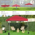 thumbnail image 2 of Songqin 10x10 1-Person Setup Pop Up Canopy Tent, Instant Portable Commercial Canopy Tent, Outdoor Gazebo with 1-Button Push, Wheeled Bag & 4 Sandbags for Home, Party & Outdoor Activities, Red, 2 of 18