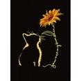 thumbnail image 2 of Camisetas con gráficos clásico para mujeres y adolescentes y niñas, playera de verano con estampado estéticoWomen's Fashion Casual T-Shirt with Creative Cat and Sunflower Print, Round Neck, Short Sl, 2 of 6
