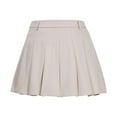 thumbnail image 4 of Fgnfyis Spring and Summer Trendy Leisure Solid Color Pleated Half Skirt for Women Fashionable and Elegant Skirt Beige XL, 4 of 9